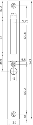 Nemef P 1205H/17 Sluitplaat | RVS 24x243mm rechthoekig | DR 1+2+3+4 | rvs - 9120590270 Nemef P 1205H/17 Sluitplaat | RVS 24x243mm rechthoekig | DR 1+2+3+4 | rvs - 9120590270