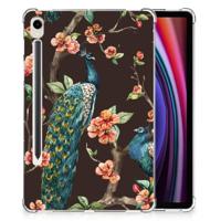 Samsung Galaxy Tab S9 Back Case Pauw met Bloemen - thumbnail