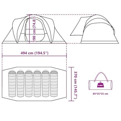 VidaXL Koepeltent 6-persoons waterdicht groen