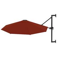Wandparasol met metalen paal 300 cm terracottakleurig - thumbnail