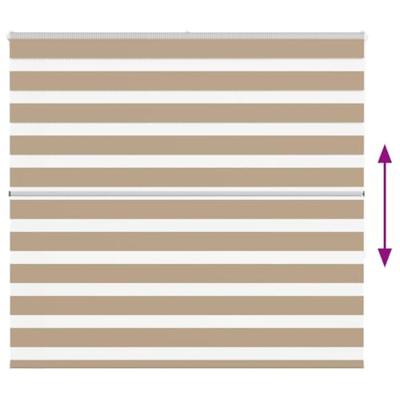 VidaXL Zebra blind 160x150 cm stofbreedte 155,9 cm polyester zandbruin VidaXL Zebra blind 160x150 cm stofbreedte 155,9 cm polyester zandbruin