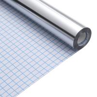 Meubelfolie zelfklevend 90x500 cm PET zilverkleurig - thumbnail