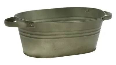 Pot ovaal zink 29x21x12.5cm