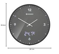 BRESSER MyTime LEDsec wandklok 24 cm met temperatuurweergave (athrazit) - thumbnail
