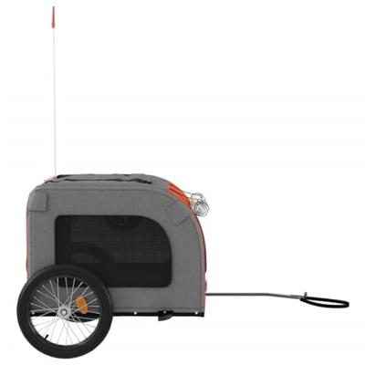 Hondenfietstrailer oxfordstof en ijzer rood en grijs - thumbnail