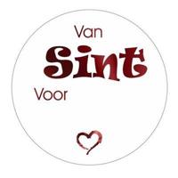 Etiket Van Sint Voor 39mm wit/rood metal - thumbnail