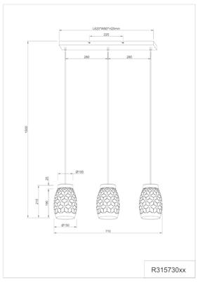 Trio Bruine hanglampBidar 3-lichts - R31573065