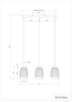 Trio Zwart goude hanglampBidar 3-lichts - R31573080 - thumbnail