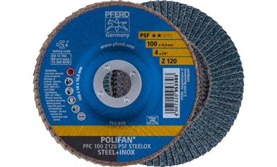 PFERD TOOLS 67769100 PFC 100 Z 120 PSF STEELOX/16,0 Lamellenschijf Diameter 100 mm Boordiameter 16 mm RVS, Staal 10 stuk(s)