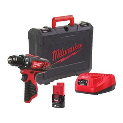 Milwaukee M12 BDD-201C 12V Subcompact Boormachine | 1x 2,0 Ah Accu + lader, in doos - 4933479439 Milwaukee M12 BDD-201C 12V Subcompact Boormachine | 1x 2,0 Ah Accu + lader, in doos - 4933479439