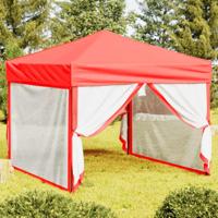 Partytent inklapbaar met zijwanden 3x3 m rood - thumbnail