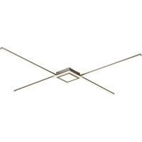 LED Plafondlamp - Plafondverlichting - Trion Oxi - Warm Wit 3000K - Dimbaar - Rechthoek - Mat Nikkel - Aluminium - thumbnail