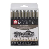 Sakura pigma micron etui 10 fineliners zwart - thumbnail