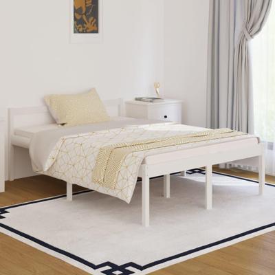 Seniorenbed massief grenenhout wit 140x190 cm
