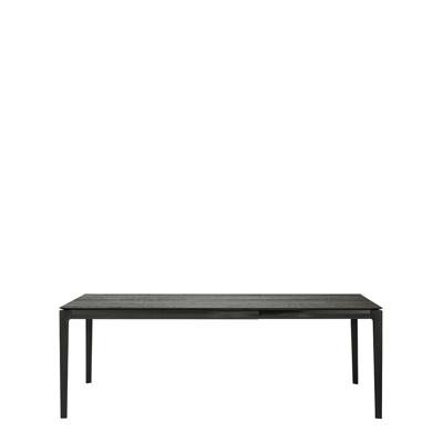 Ethnicraft Uitschuifbare Eettafel 'Bok' Gevernist Eikenhout, 140/220 x 90cm, kleur Zwart