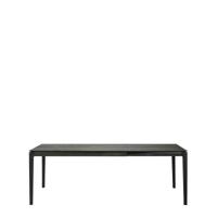 Ethnicraft Uitschuifbare Eettafel 'Bok' Gevernist Eikenhout, 140/220 x 90cm, kleur Zwart - thumbnail