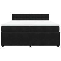 Boxspring met matras fluweel zwart 200x200 cm - thumbnail