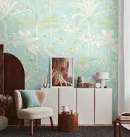 Livingwalls The Wall II - Turquoise - Palmen - 392061 - thumbnail