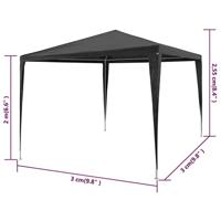 Partytent 3x3 m PE antraciet - thumbnail