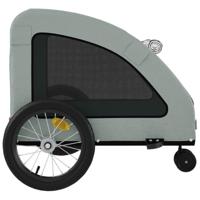 Hondenfietstrailer oxford stof en ijzer grijs - thumbnail