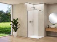 Inloopdouche Van Rijn Products ST01 100x200 cm 8 mm Satijnglas Incl. Beslag met Muurprofiel en Stabilisatiestang Geborsteld Gunmetal - thumbnail