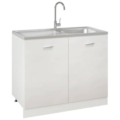 Gootsteen met afvoerset 1000x500x155 mm roestvrij staal zilver