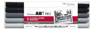Tombow • abt pro marker set op alcohol basis koele grijze kleuren 5pcs
