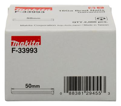 Makita Accessoires brad lengte 50mm uitvoering gegalvaniseerd draaddikte 1,61mm - f-33993