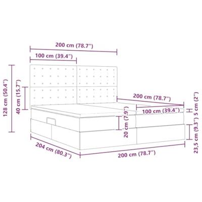 Opbergbed met matras met matras Puur Wit 200 x 200 cm Nep Leer