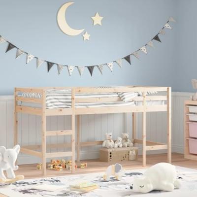Kinderhoogslaper met ladder 80x200 cm massief grenenhout Kinderhoogslaper met ladder 80x200 cm massief grenenhout