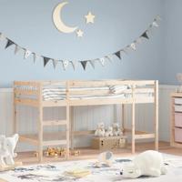 Kinderhoogslaper met ladder 80x200 cm massief grenenhout - thumbnail