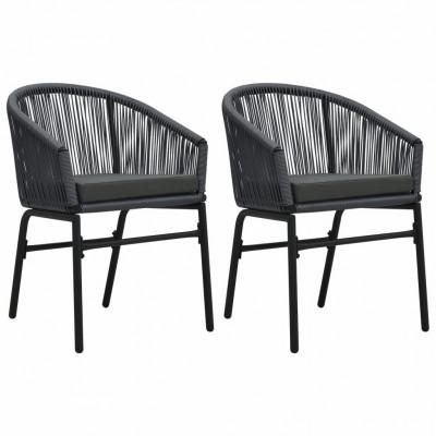 VidaXL Tuinstoelen 2 st pe-rattan antracietkleurig VidaXL Tuinstoelen 2 st pe-rattan antracietkleurig