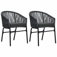 VidaXL Tuinstoelen 2 st pe-rattan antracietkleurig - thumbnail