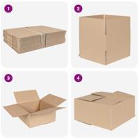 VidaXL Vouwdoos met opslag 50 pcs naturel 30 x 30 x 15 cm karton - thumbnail