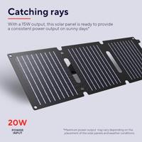 Trust Zuny opvouwbaar zonnepaneel, ideaal voor het opladen van smartphones en tablets, 20 W - thumbnail