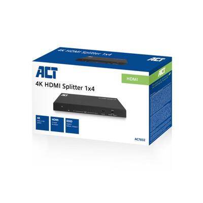 ACT AC7832 4K HDMI splitter 1-in-4 out - thumbnail