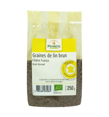Primeal Lijnzaad bruin bio 250 Gram Primeal Lijnzaad bruin bio 250 Gram