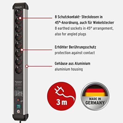 Brennenstuhl Premium-Protect-Line stekkerdoos 8-voudig met overspanningsbeveiliging
