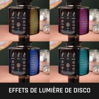 Lenco bmc-090bk bluetooth karaoke microfoon met speaker en verlichting zwart - thumbnail