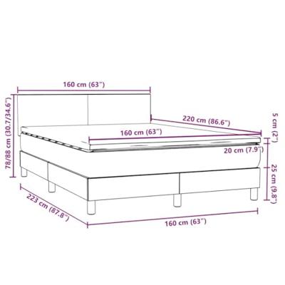 Boxspring met matras fluweel roze 160x220 cm