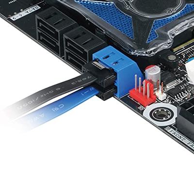Akasa Proslim SATA 3 kabel 15cm recht - blauw
