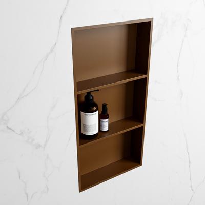 MONDIAZ EASY Nis 59,5x29,5cm in solid surface kleur Rust | Rust. 3 vakken geschikt voor in- of opbouw