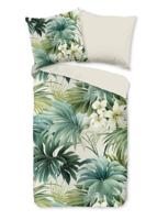 Pure Dekbedovertrek "bladeren en bloemen" - Groen - (155x220 cm) - Microfiber - thumbnail