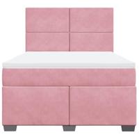 Boxspring met matras fluweel roze 140x200 cm - thumbnail