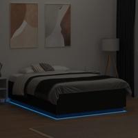 Bedframe met LED-verlichting bruin eikenkleurig 120x190 cm - thumbnail
