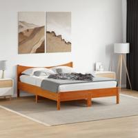 Bedframe zonder matras massief grenenhout wasbruin 120x190 cm - thumbnail