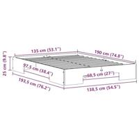 Bedframe met opslag Bruin 135 x 190 cm Massief grenenhout - thumbnail