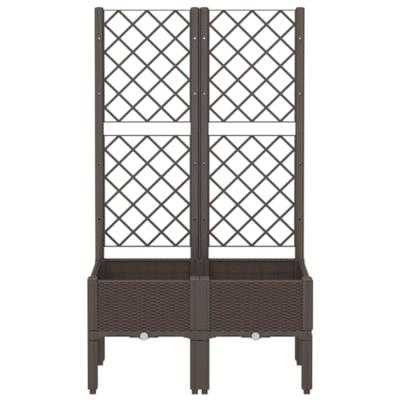 Plantenbak met latwerk 80x40x142 cm polypropeen bruin Plantenbak met latwerk 80x40x142 cm polypropeen bruin