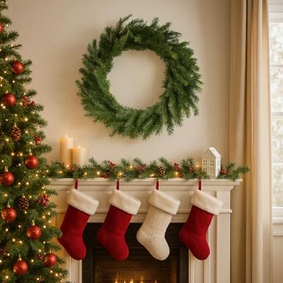 Grandis krans d80h10 cm groen kerst Everlands - Everlands