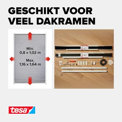 tesa Insect Stop Vliegenhor voor dakraam (b x h) 1.16 m x 1.64 m Antraciet 1 stuk(s)